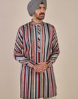 Multi Hued - Red Striped Kurta