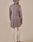 Multi Hued - Red Striped Kurta