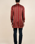 Caramine Red Striped Kurta