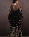 Caviar Black Anarkali Set | Muraqqa
