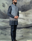 Cerulean Blue Ombre Nehru Jacket