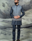Cerulean Blue Ombre Nehru Jacket