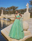 Sea Green Sequin Lehenga Set - Ready to Ship