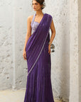 Moon Purple Pre Drape Saree