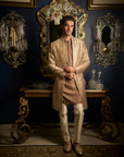 Coffe Mirror Open Sherwani Set