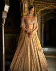 Gold Crystal Lehenga Set