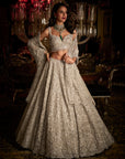 Silver Floral Lehenga Set