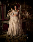 White Sequin Lehenga Set