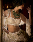 White Sequin Lehenga Set