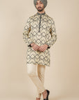 Creme Ivory Printed Kurta