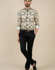 Creme Ivory Printed Shirt