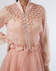 Peach Embroidered Jacket Lehenga Set - Ready to Ship