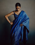 Azure-Teal Heritage Saree