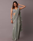Sage Green Draped Saree