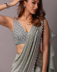 Sage Green Draped Saree