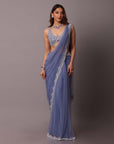 Periwinkle Blue Draped Saree