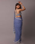 Periwinkle Blue Draped Saree