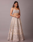 Ivory Tassel Blouse And Lehenga Set