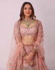 Peach Bridal Lehenga Set