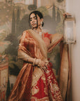 Red Bagh-E-Bahar Lehenga