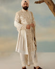 Butter Cream Sherwani Set