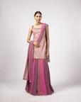 Dark Blush Kurta Lehenga Pants Set