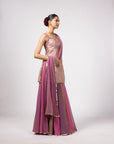 Dark Blush Kurta Lehenga Pants Set