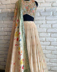 Beige Organza Lehenga