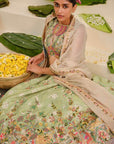 Green Flora Lehenga