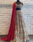Grey Navratna Lehenga