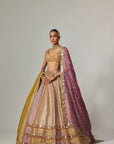 Mustard Multicolor Heavy Metallic Lehenga With Double Dupatta