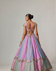 Mauve Multicolor Sequins Scatter Lehenga With Cap Sleeve Blouse