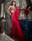 Galena Fringe Drape Lehenga Set