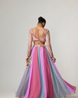 Mauve Multicolor Lehenga Pants Set