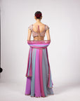 Aqua Lehenga Pants Set