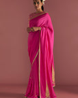 Magenta 'Paan-Patti' Saree - Ready to Ship