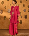 Raspberry Winddrop Kurta Set