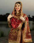 Red Banno Sharara Set
