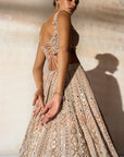 The Aztec Zardozi Faded Apricot Lehenga