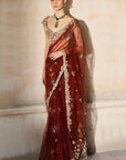 The Mashaal Tangerine Saree