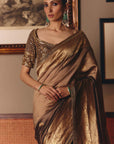 The Sheeshraag Walnut Silk Saree