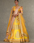 Yellow Sorbet Paan-Patti Lehenga
