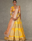 Yellow Sorbet Paan-Patti Lehenga
