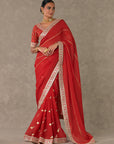 Red Lovebird Saree