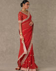 Red Lovebird Saree