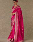 Magenta Haath Phool Saree