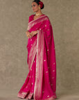 Magenta Haath Phool Saree