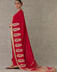Red Son-Patti Saree