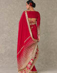 Red Son-Patti Saree