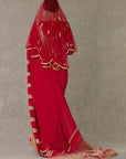 Red Son-Patti Saree